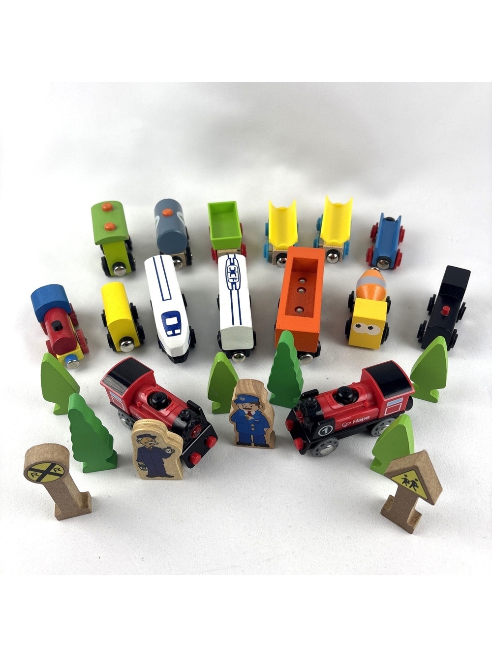 Mixed Wooden Train Cars J'Adore Battat Hape Motorized Signs Trees